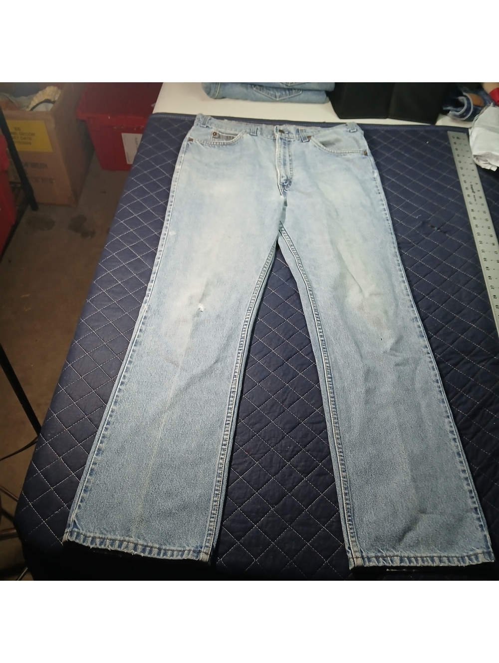 Levi's Vintage Straight Leg Jeans Light Wash Blue Denim